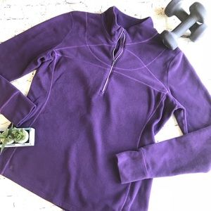 Athleta Quarter Zip Purple Fleece Size XL EUC
